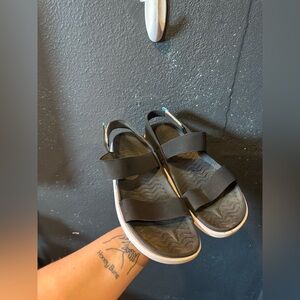 Native Black Sporty Sandals with Adjustable Straps